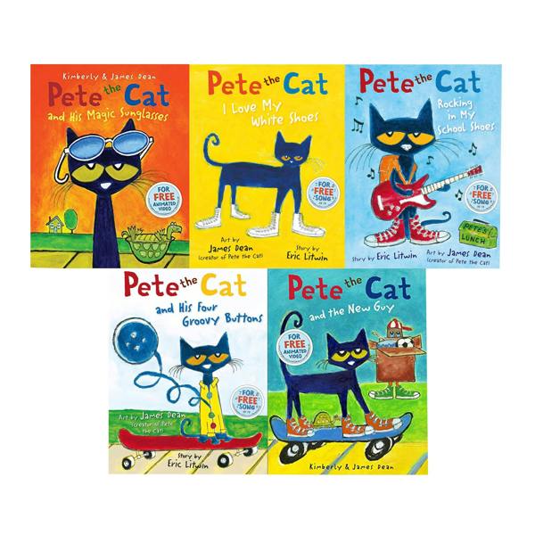 Pete the Cat 5 Books Collection Set – I Love My White Shoes & Picture Story Collection for Kids