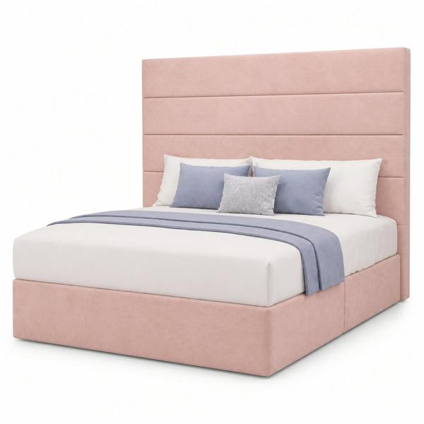 Great British Beds Horizontal Divan Bed - Pink Plush