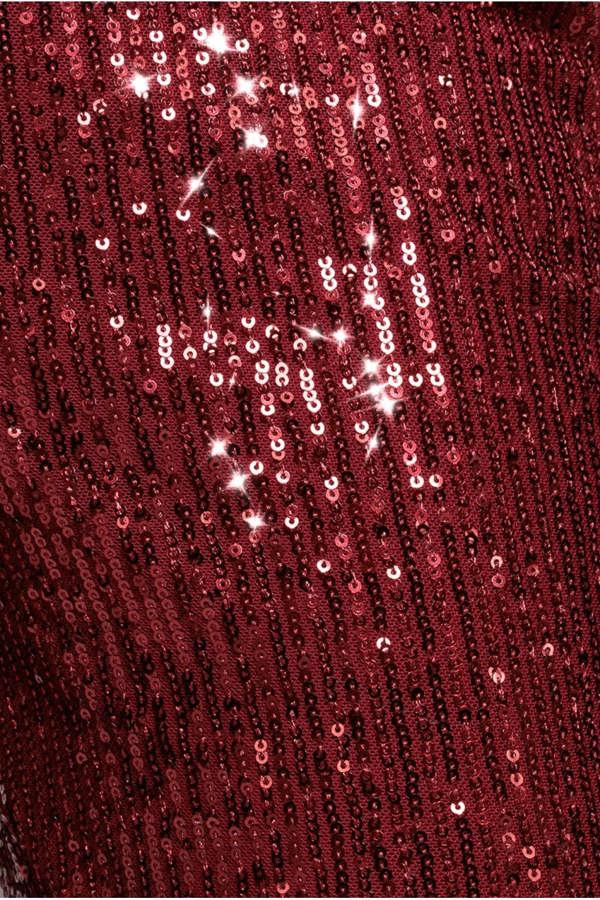Sequin Cuffed Ankle Trouser - Wine TR360
