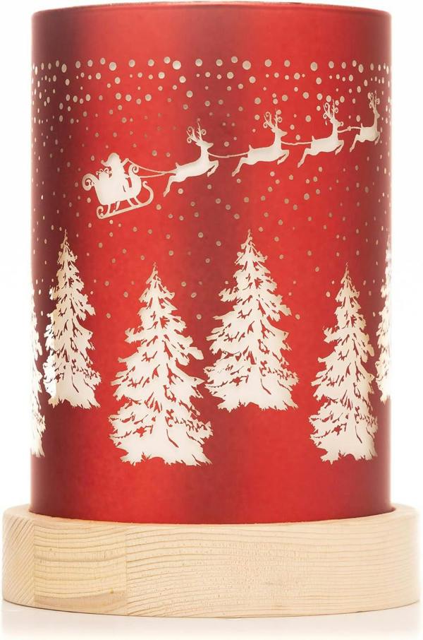 16cm Christmas Decorated Vase Table Lamp with Santa Sleigh Scene, Warm White LED Indoor Decoration image 5