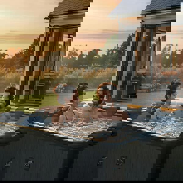 Wave Adriatic | 6 Person Square Aluminium Frame Hot Tub | Black Wood | UKCE