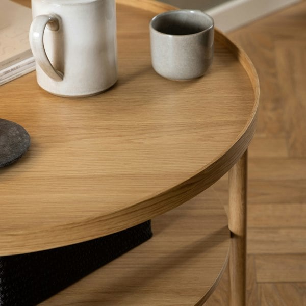 Furniture To Go Banbury Round Coffee Table in Oak 80x42cm
