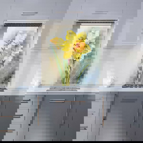Warren Reed - Designer Daffodil Watercolour Kitchen Splashback