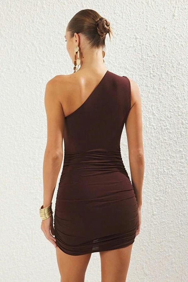 WOVCOR Body-Fitting Draped Elegant Mini Dress