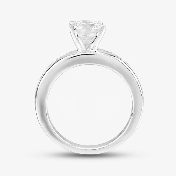 T. H. Baker Sterling Silver & Cubic Zirconia Four Claw Solitaire Ring DPR8209SIL