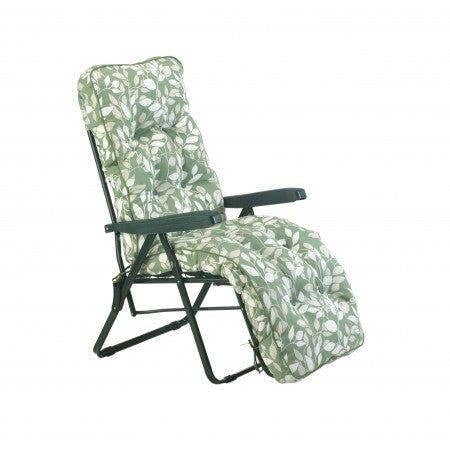 Deluxe Garden Relaxer - Renaissance Rouge 99cm x 58cm x 73cm Cotswold Leaf (Green Frame) The Garden Furniture Shop