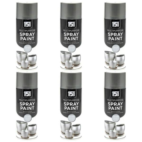 151 6X 151 Metallic Silver Spray Paint 400ml
