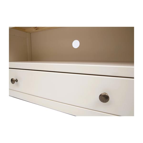 Cabinet Bits Maggiori Off White 1 Drawer TV Cabinet Brass Knob