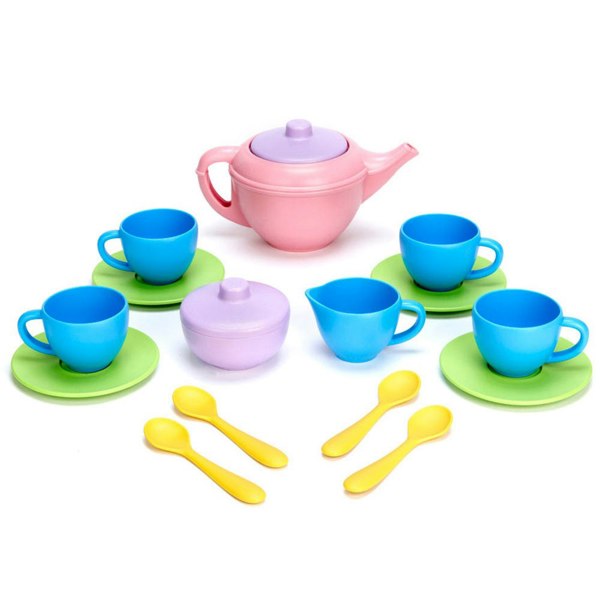 Green Toys GTTEA01R Tea Set with Pink Teapot