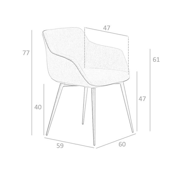 Angel Cerdá Dark Grey Fabric Chair 4005