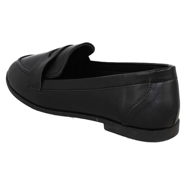 Spot On Ladies Spot On Flat Loafer Saddle Trim Wide Fit Shoes F80561