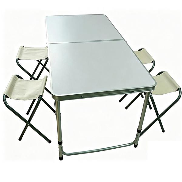 Gr8 Garden Portable Folding Camping Picnic Table with 4 Stools Outdoor Garden & Festival Table Chair Set