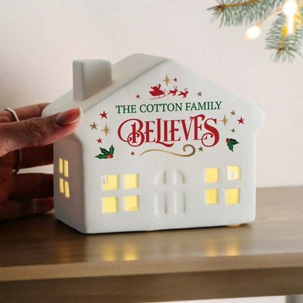 Personalised Memento Company Personalised Believe in Christmas LED House