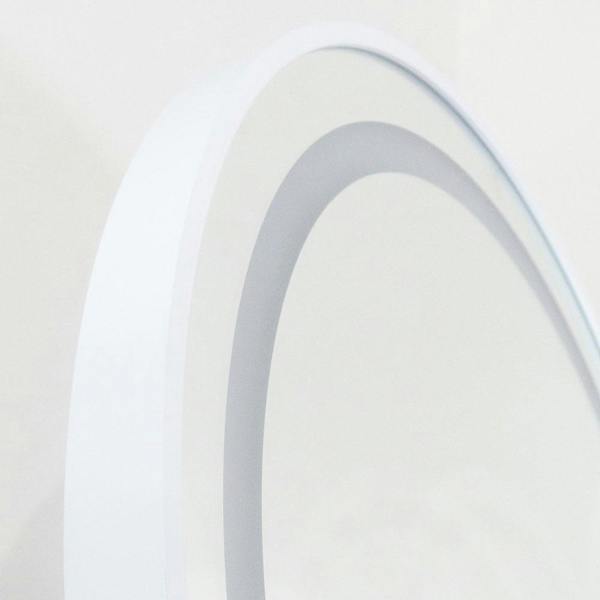 Downton Interiors Stunning White Arched Metal Frame LED Wall or Floor Standing Dressing Mirror 145cm x 45cm - Soho Collection