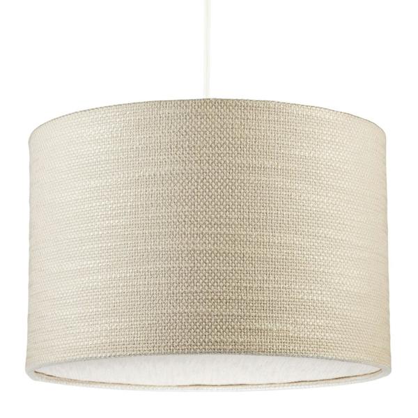 Coconut Milk Textured Linen Pendant Lighting Shade with Diffuser Image 1