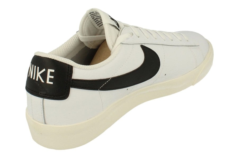 Nike Blazer Low Leather Mens Trainers Ci6377  101 - White Black Sail 101 - Photo 2
