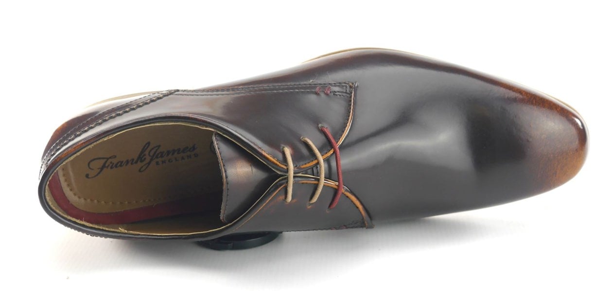 Frank James Shoreditch Mens Leather Hi Shine Lace Up Gibson Formal Shoes