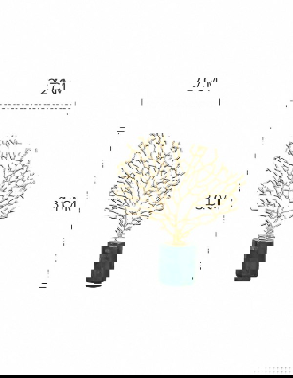 Anyhouz Tabletop Tree Snowflake Home Decor Marble Base 31cm