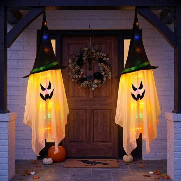 Garden Greatness 2 Pack Light Up Halloween Glowing Ghosts