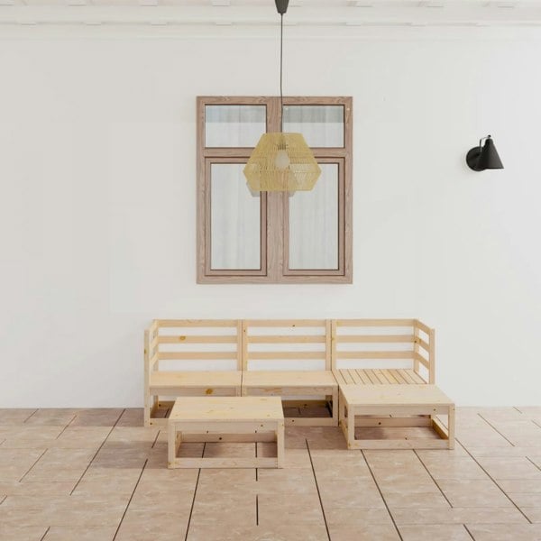 Berkfield 5 Piece Garden Lounge Set Solid Wood Pine