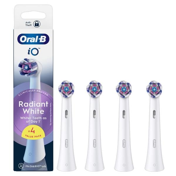 Oral-B iO Series Radiant White, Original Brush Heads for Teeth Whitening , 4