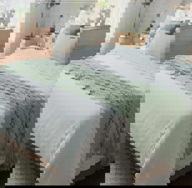 Anyhouz Anycozy Gray Faux Cashmere Throw Blanket Diamond Knit 150x230cm