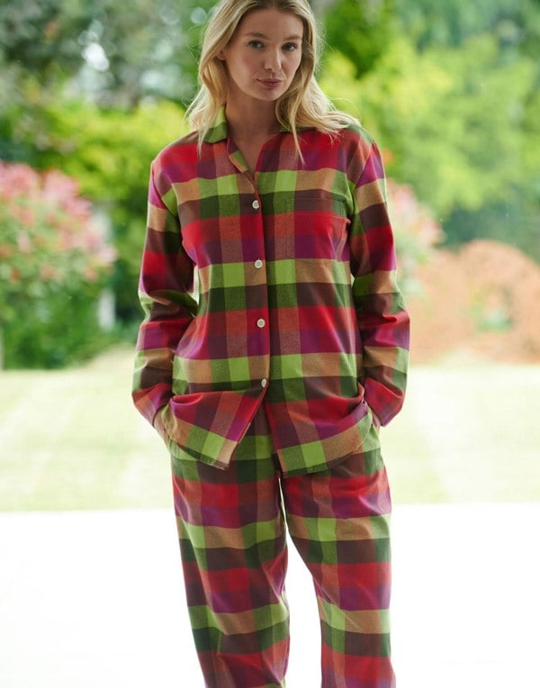 Women's Brushed Cotton Pyjama Set – Eskdale Check - British Boxers