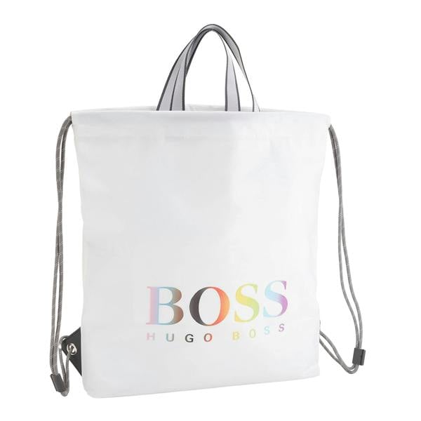 Boss Tlove Rainbow Logo Drawstring Bag - White - 