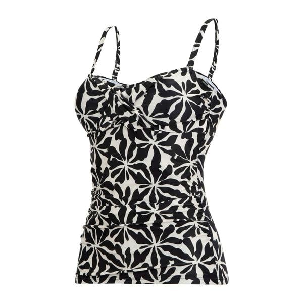 Regatta Womens/Ladies Aceana III Abstract Floral Tankini Top - White/Black - 