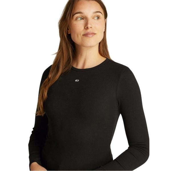 Tommy Jeans Womens/Ladies Slim Long-Sleeved T-Shirt - Black - 