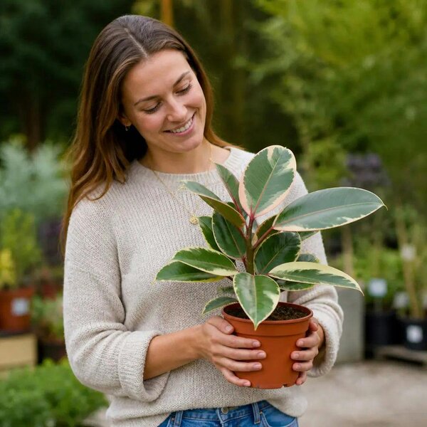 Ficus Tineke Rubber Plant 17cm Pot – Easy Care Indoor Houseplant