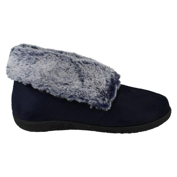 Padders Ladies Padders Faux Fur Cuffed Slippers Esme