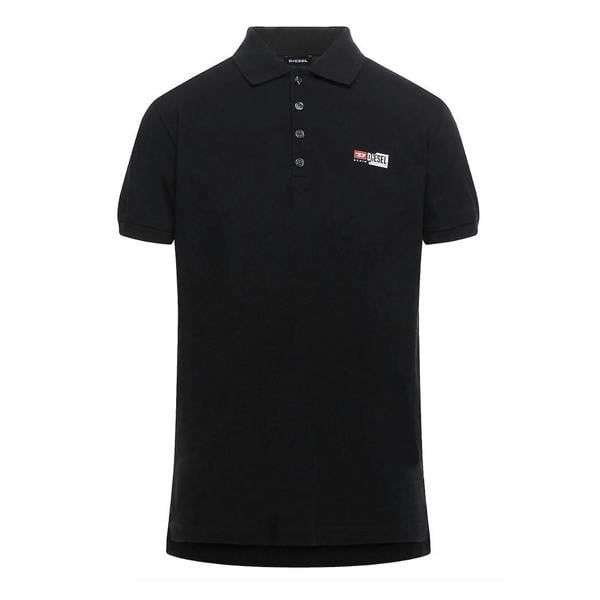 Diesel Mens T-Weet Logo Polo Shirt - Black - 