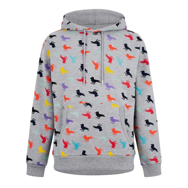 Modern Amusement Mens Oakwood Drawstring Hoodie - Mid Grey Marl - 