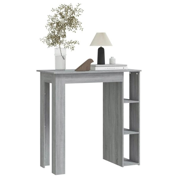 Berkfield Bar Table with Shelf Grey Sonoma 102x50x103.5 cm Engineered Wood
