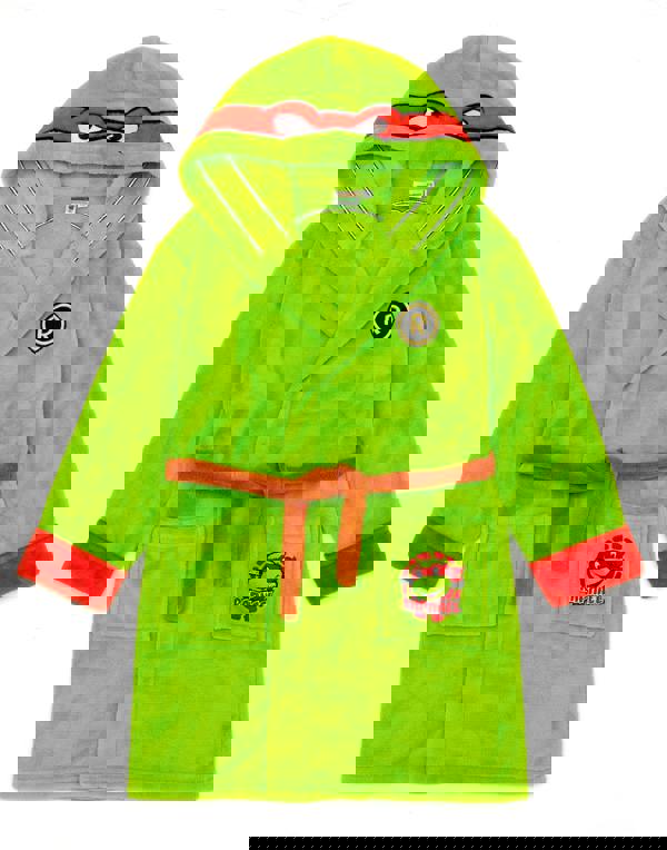 Teenage Mutant Ninja Turtles Boys Green Raphael Hooded Bathrobe