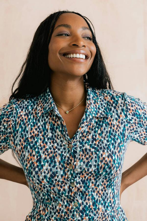 Lily & Me Elmore Printed Jersey Shirt Dress Ocean