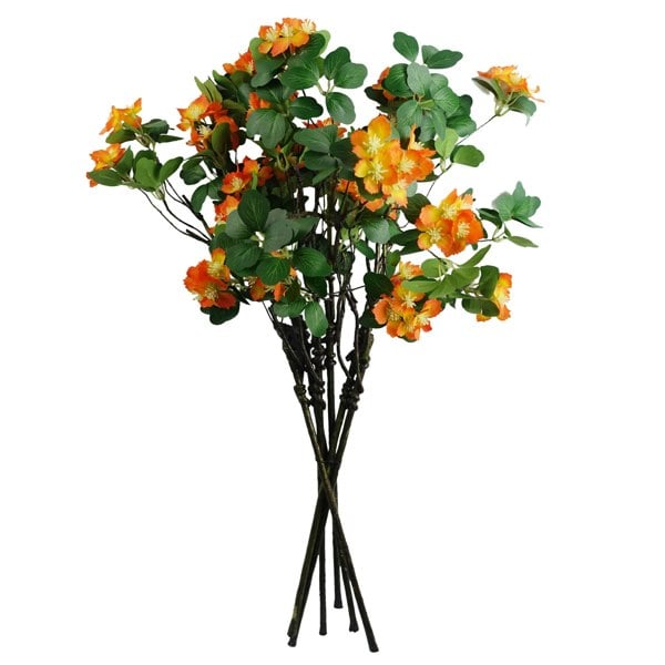 Leaf Pack of 6 x 60cm Flower Foliage Spray - Orange