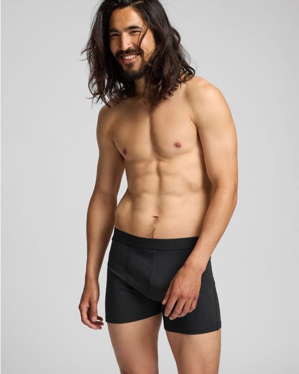 Colorful Standard 3 Pack Mens Organic Boxer Briefs - Deep Black