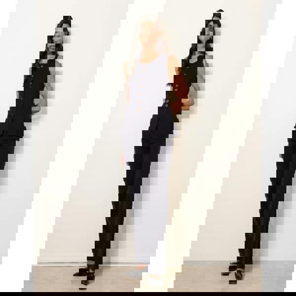 Blue Vanilla Set With Gold Button