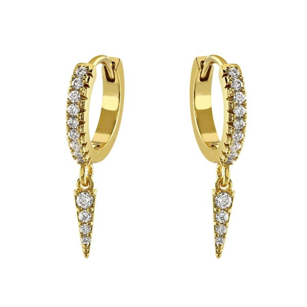 loveRocks Huggie Hoop Earring with CZ Spike Drop