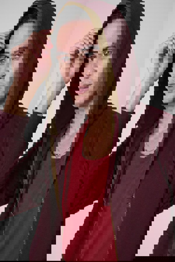 ENORSIA Men's Contrast Piping Detail Zip Front Hoodie