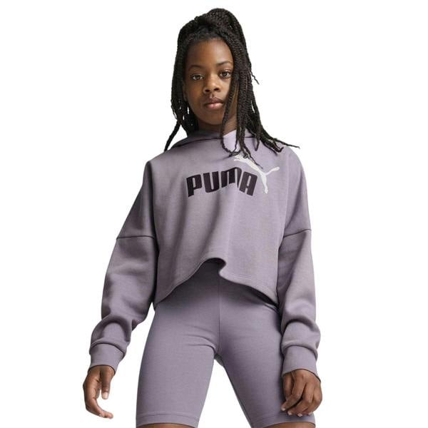 Puma Girls Logo Relaxed Fit Crop Hoodie - Pale Plum - 