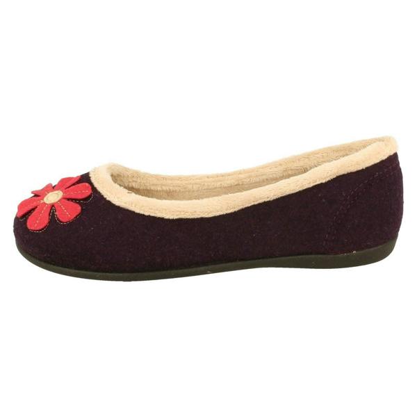 Padders Ladies Padders Wide Fitting Ballerina Slippers Happy