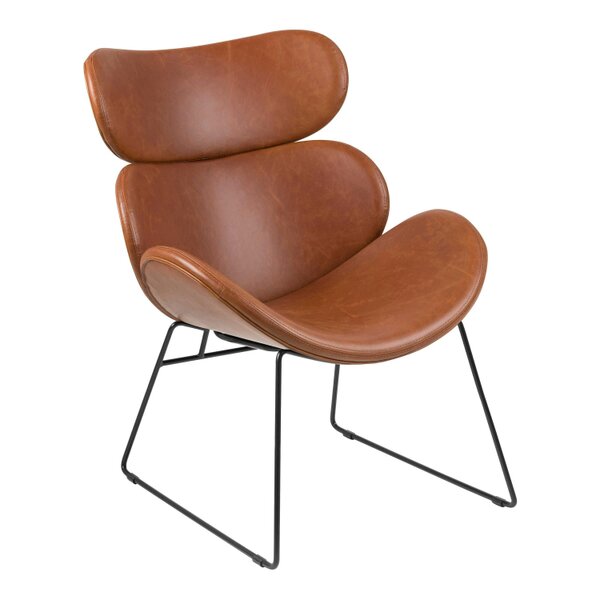 Wyld Haus Mazapan Organic Lounge Brown Faux Leather Chair