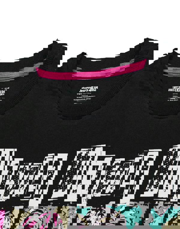 Monster High Womens Black Group Pose Short Sleeve Long Leg Pyjama Set