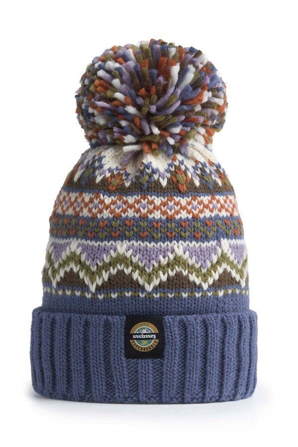 SuperBobble Fairisle Knit Beanie Bobble Hat - Ocean