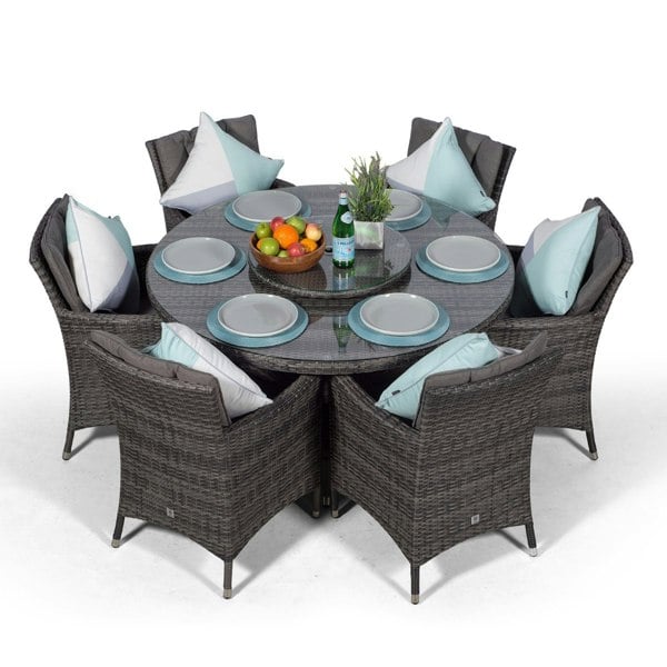 Giardino Savannah Round 6 Seater Rattan Patio Dining Set