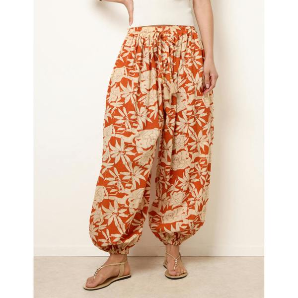 Blue Vanilla Floral Balloon Pants