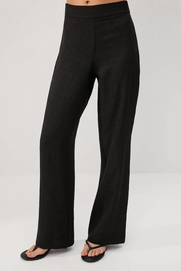 2-Piece Boat Neck Fitted Blouse and Wide Leg Trouser Co-ord